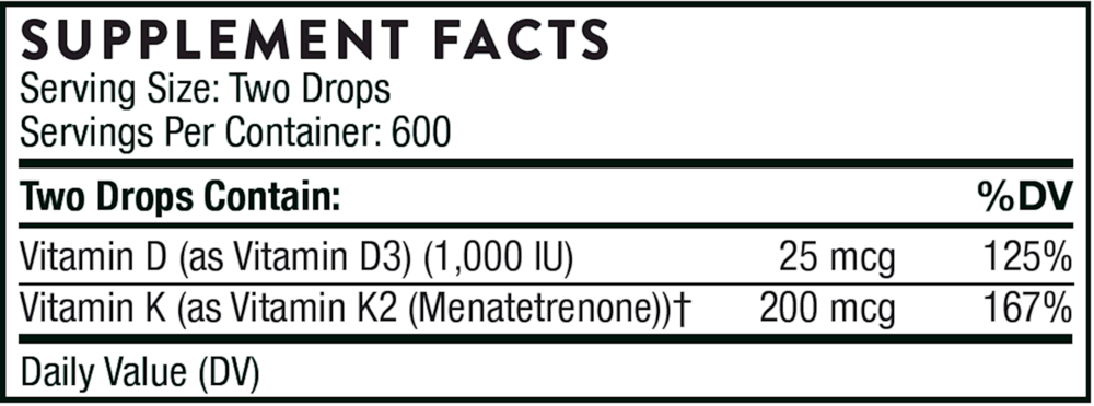 Thorne Vitamin D + K2 Liquid