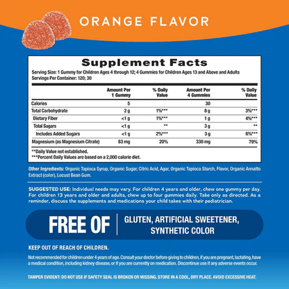 Calm Magnesium Citrate Gummies Orange Flavor
