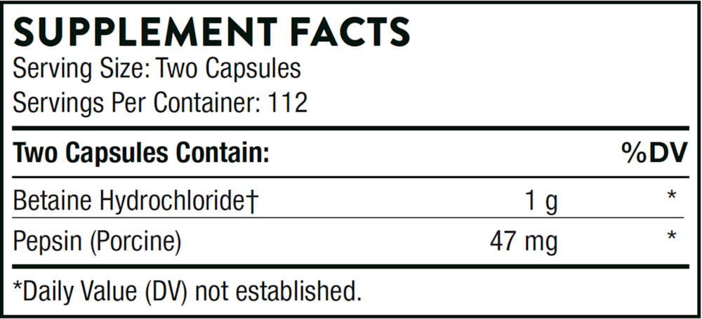 Thorne Betaine HCL&Pepsin