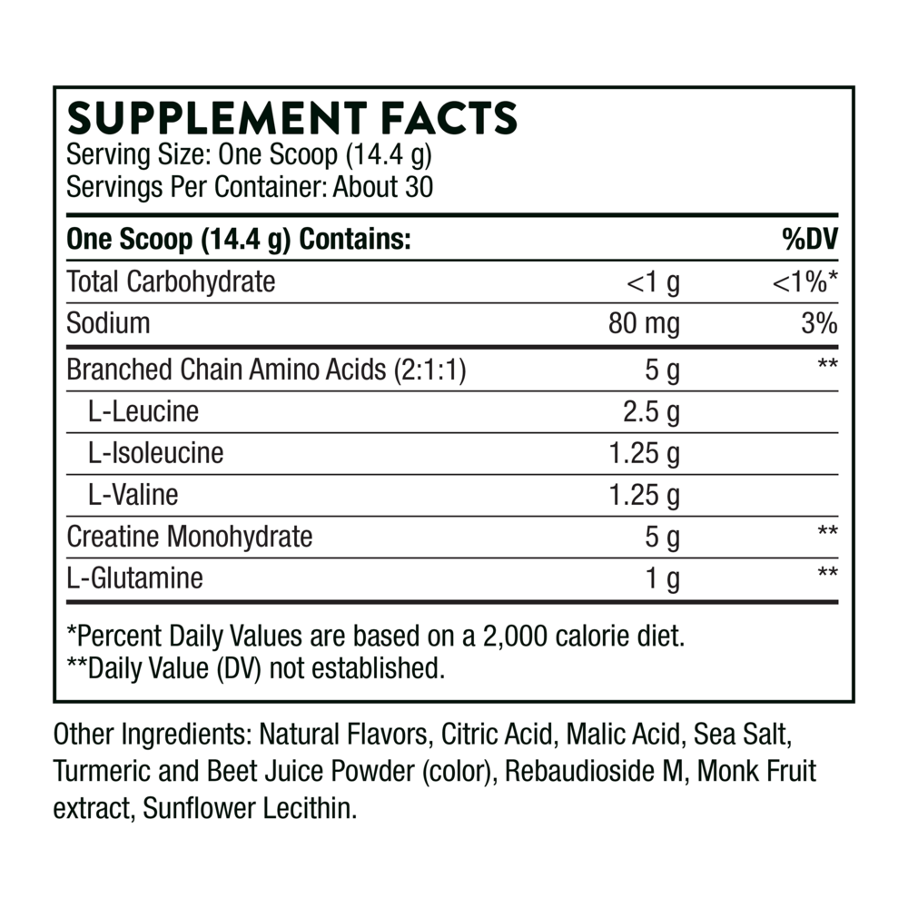 Thorne Creatine + BCAAs Peach Mango NSF Certified For Sport