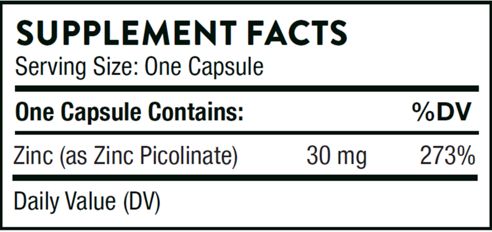 Thorne Zinc Picolinate 30mg - NSF Certified for Sport
