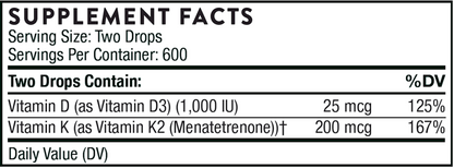 Thorne Vitamin D + K2 Liquid