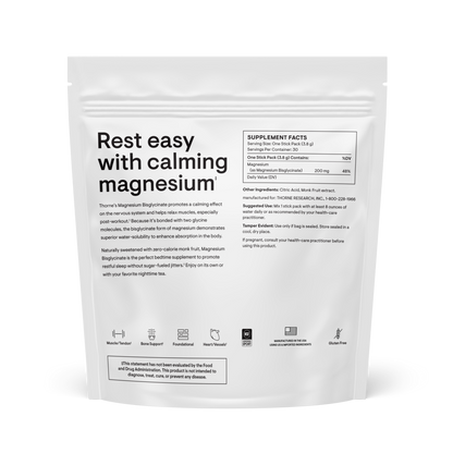 Thorne Magnesium Bisglycinate Travel Packs NSF Certified For Sport